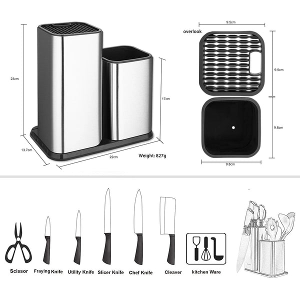 XITUO Stainless Steel Knife Holder High Quality Fashion Storage Tool Damascus Chef Knife Meat Knife Multi-tool Kitchen Holder