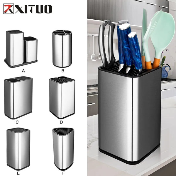 XITUO Stainless Steel Knife Holder High Quality Fashion Storage Tool Damascus Chef Knife Meat Knife Multi-tool Kitchen Holder