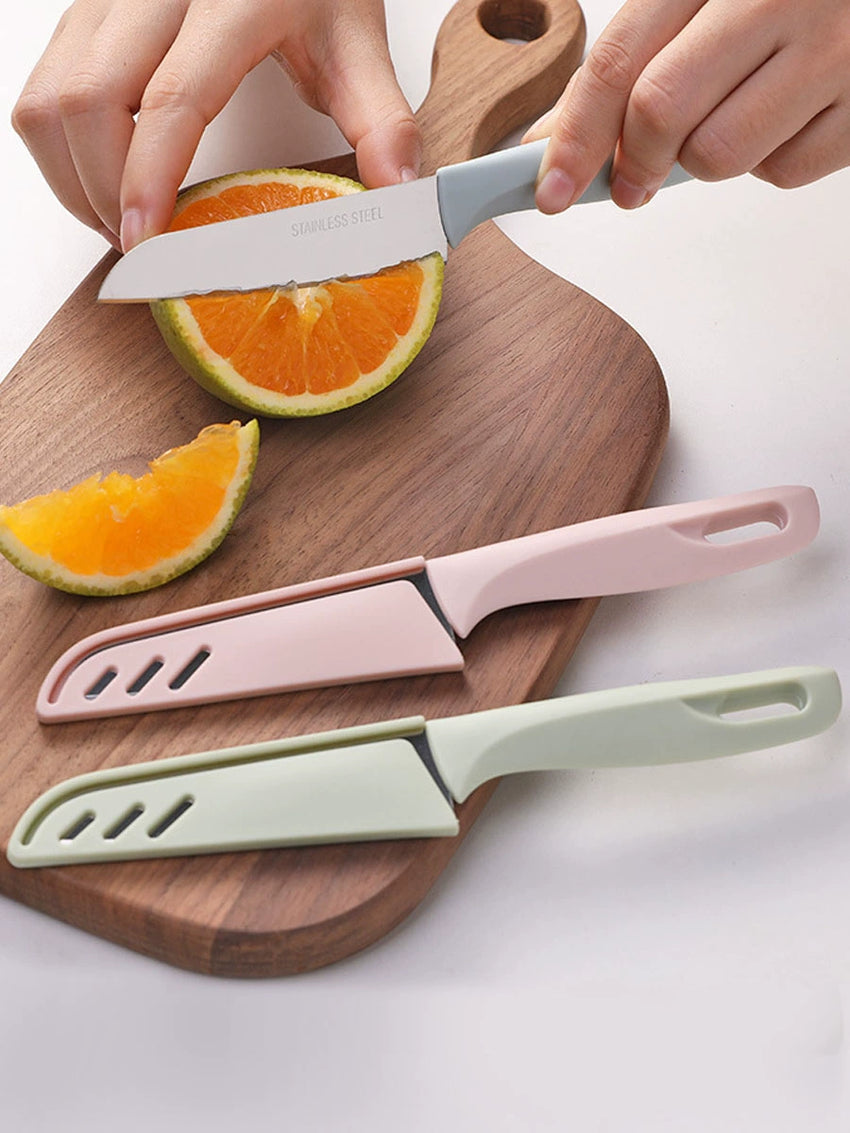 Fruit Knife Stainless Steel with Protective Case Melon/Fruit Peeler Knife Peeler Dormitory Portable Knife Household Kitchen