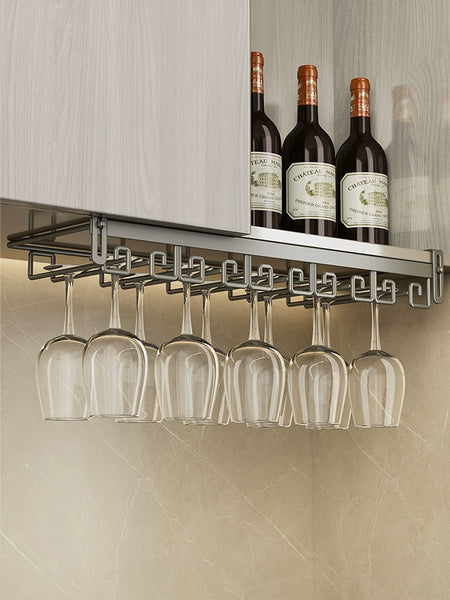 Red Wine Glass Rack Upside down Wine Cabinet Punch-Free Goblet Storage Rack Household Suspension Accessible Luxury High-Grade Ornaments