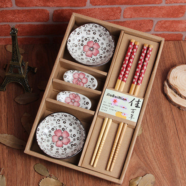 Japanese Ceramic Plate Chopsticks Tableware Set
